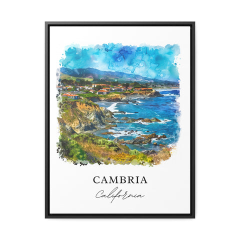 Cambria California Wall Art, Cambria Print, Cambria Watercolor, San Luis Obispo Gift, Travel Print, Travel Poster, Housewarming Gift