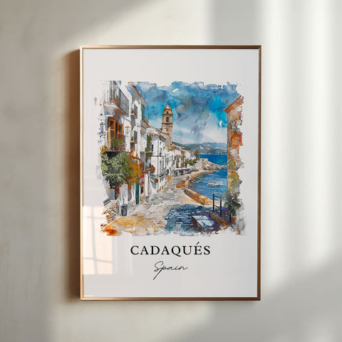 Cadaques Wall Art, Cadaques Spain Print, Cadaques Watercolor, Cadaques Spain Gift, Travel Print, Travel Poster, Housewarming Gift
