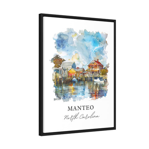 Manteo NC Wall Art, Manteo Print, Manteo Watercolor, Manteo North Carolina Gift, Travel Print, Travel Poster, Housewarming Gift