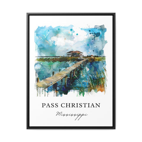 Pass Christian Wall Art, Biloxi MS Print, Biloxi Watercolor, The Pass Mississippi Gift, Travel Print, Travel Poster, Housewarming Gift