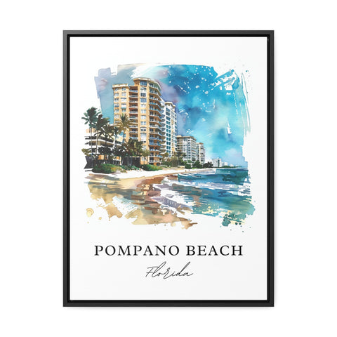 Pompano Beach Art, Pompano Beach Print, Pompano Beach FL Watercolor, Pompano Beach FL Gift, Travel Print, Travel Poster, Housewarming Gift