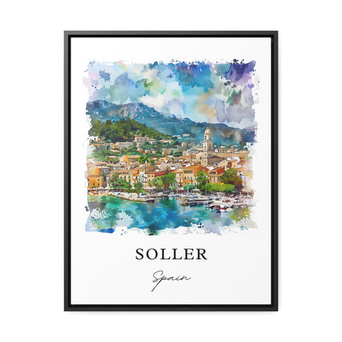 Soller Spain Wall Art, Soller Print, Soller Watercolor, Soller Mallorca Gift, Travel Print, Travel Poster, Housewarming Gift