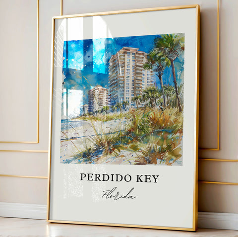 Perdido Key FL Wall Art, Perdido Key Print, Perdido Key Watercolor, Perdido Key Florida Gift, Travel Print, Travel Poster, Housewarming Gift