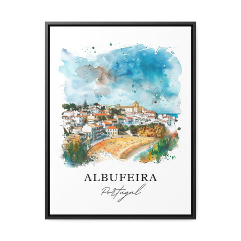 Albufeira Portugal Art, Albufeira Print, Albufeira Watercolor, Albufeira Algarve Gift, Travel Print, Travel Poster, Housewarming Gift