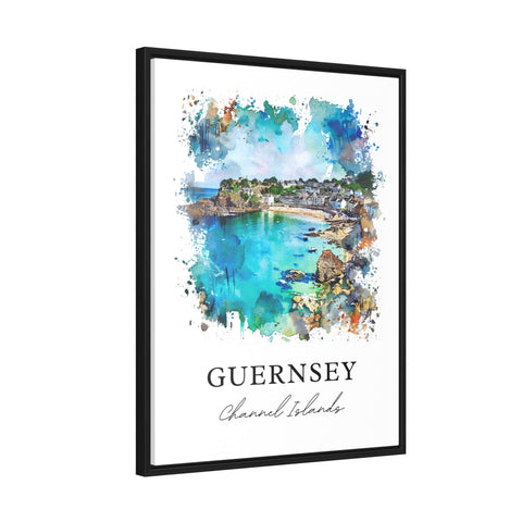 Guernsey Wall Art, Guernsey Print, Guernsey Watercolor, Channel Islands Gift, Travel Print, Travel Poster, Housewarming Gift