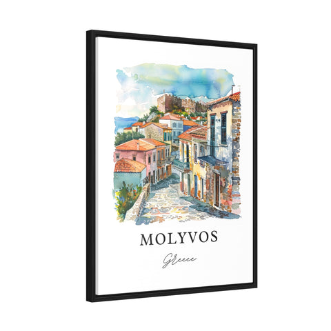 Molyvos Greece Wall Art, Mithymna Print, Molyvos Watercolor, Molyvos Lesbos Gift, Travel Print, Travel Poster, Housewarming Gift