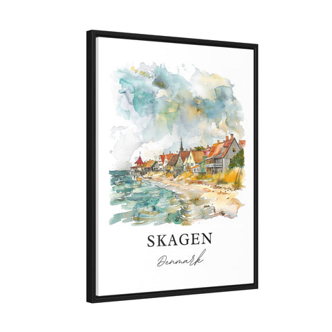 Skagen Denmark Art, Skagen Vendsyssel Print, Skagen Watercolor, Skagen Denmark Gift, Travel Print, Travel Poster, Housewarming Gift