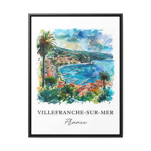 Villefranche-sur-Mer Art, French Rivieria Print, France Watercolor, Villefranche-sur-Mer Gift, Travel Print, South of France Travel Poster