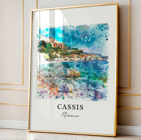 Cassis France Wall Art, Cassis Print, Cassis Watercolor, Cassis, South of France Gift, Travel Print, Travel Poster, Housewarming Gift