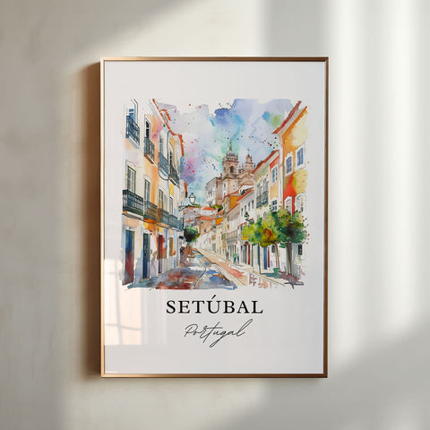 Setúbal Portugal Wall Art, Setúbal Print, Setúbal Watercolor, Setúbal Gift, Travel Print, Travel Poster, Housewarming Gift