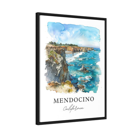 Mendocino CA Wall Art, Mendocino Print, Mendocino Watercolor, Mendocino Cali Gift, Travel Print, Travel Poster, Housewarming Gift