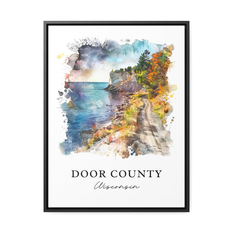 Door County WI Art, Door County Print, Green Bay Wisconsin Watercolor, Door County WI Gift, Travel Print, Travel Poster, Housewarming Gift