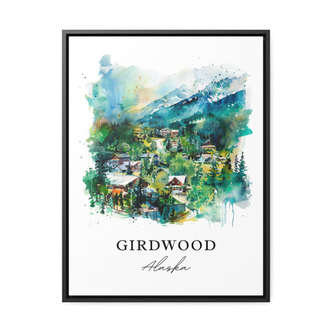 Girdwood Alaska Art, Girdwood Print, Anchorage AK Watercolor, Girdwood Alaska Gift, Travel Print, Travel Poster, Housewarming Gift
