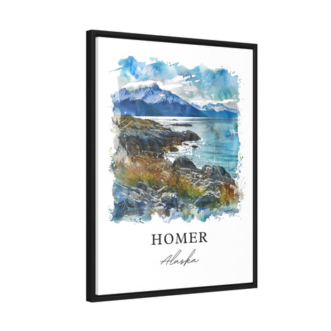 Homer Alaska Wall Art, Kachemak Bay Print, Homer AK Watercolor, Homer Gift, Travel Print, Travel Poster, Housewarming Gift
