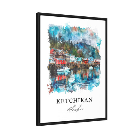 Ketchikan Wall Art, Revillagigedo Island Print, Ketchikan Watercolor, Inside Passage AK Gift, Travel Print, Travel Poster, Housewarming Gift