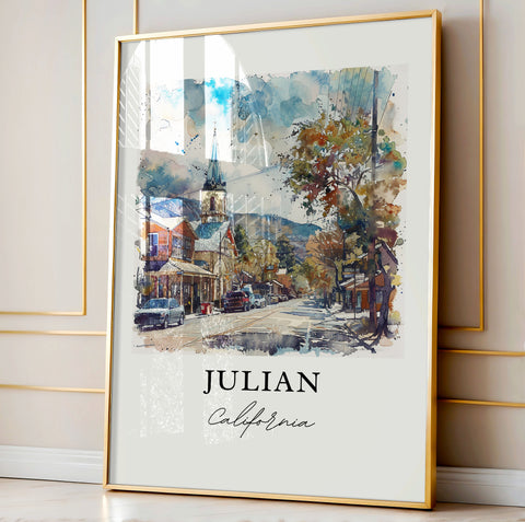 Julian California Wall Art, Julian Cali Print, Julian CA Watercolor, San Diego Art Gift, Travel Print, Travel Poster, Housewarming Gift