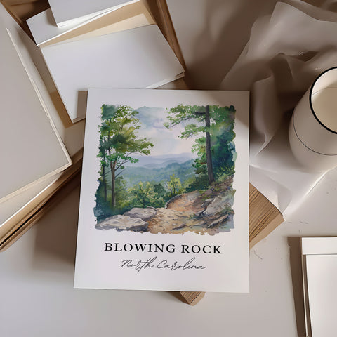 Blowing Rock NC Art, Blowing Rock Print, Blowing Rock Watercolor, Blue Ridge Parkway Gift, Travel Print, Travel Poster, Housewarming Gift