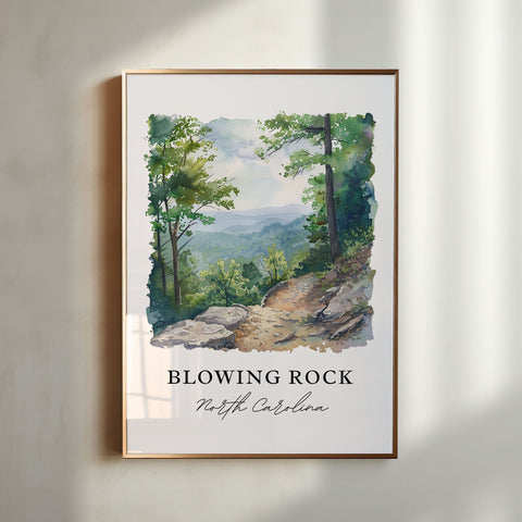 Blowing Rock NC Art, Blowing Rock Print, Blowing Rock Watercolor, Blue Ridge Parkway Gift, Travel Print, Travel Poster, Housewarming Gift