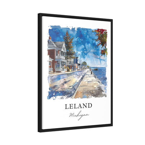 Leland Michigan Wall Art, Leland MI Print, Leland Watercolor, Leelanau County Michigan Gift, Travel Print, Travel Poster, Housewarming Gift
