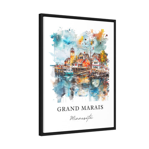 Grand Marais MN Art, Grand Marais Print, Grand Marais Watercolor, Grand Marais MN Gift, Travel Print, Travel Poster, Housewarming Gift