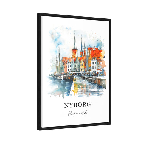 Nyborg Wall Art, Nyborg Denmark Print, Nyborg Watercolor, Nyborg Gift, Travel Print, Travel Poster, Housewarming Gift