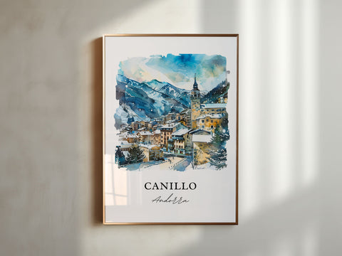 Canillo Andorra Wall Art, Canillo Print, Canillo Andorra Watercolor, Andorra Gift, Travel Print, Travel Poster, Housewarming Gift