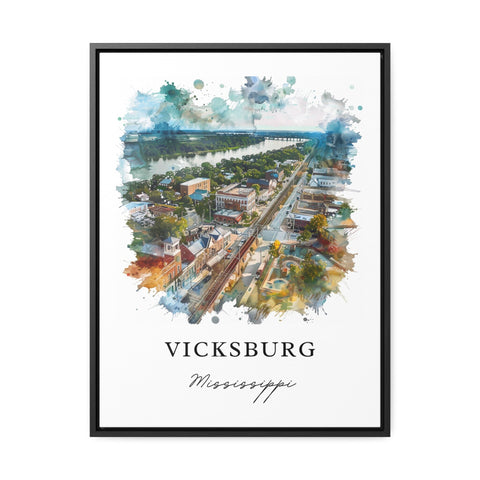 Vicksburg MS Art, Western Mississippi Print, Vicksburg Watercolor, Vicksburg Mississippi Gift, Travel Print, Travel Poster, Mississippi Gift