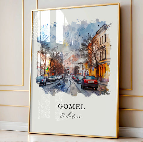 Gomel Belarus Wall Art, Gomel Print, Gomel Watercolor, Gomel Belarus Gift, Travel Print, Travel Poster, Housewarming Gift