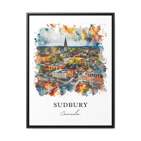 Sudbury Ontario Art, Sudbury Canada Print, Sudbury Watercolor, Sudbury Ontario Gift, Travel Print, Travel Poster, Housewarming Gift