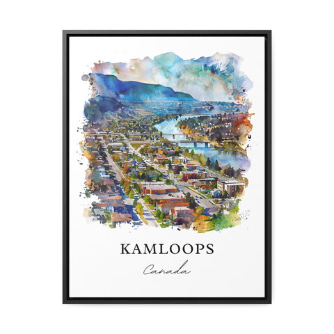 Kamloops BC Wall Art, Kamloops Print, Kamloops Watercolor, Kamloops Canada Gift, Travel Print, Travel Poster, Housewarming Gift