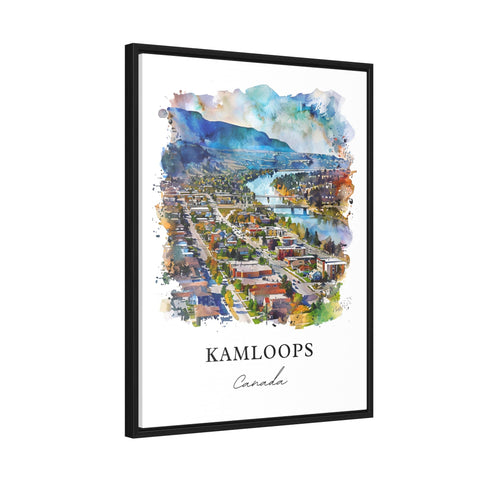 Kamloops BC Wall Art, Kamloops Print, Kamloops Watercolor, Kamloops Canada Gift, Travel Print, Travel Poster, Housewarming Gift