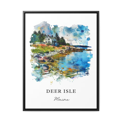 Deer Isle Maine Wall Art, Hancock County Print, Deer Isle Watercolor, Deer Isle ME Gift, Travel Print, Travel Poster, Housewarming Gift