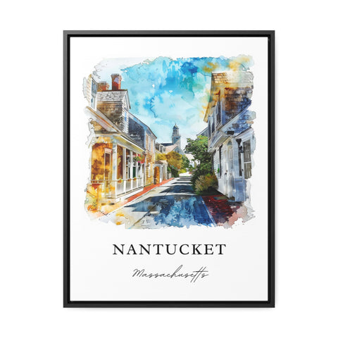 Nantucket Wall Art, Nantucket MA Print, Cape Cod Watercolor Art, Nantucket Gift, Travel Print, Travel Poster, Housewarming Gift