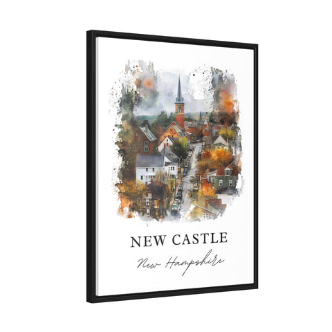 New Castle NH Wall Art, Rockingham County NH Print, New Castle Watercolor, New Castle Gift, Travel Print, Travel Poster, Housewarming Gift