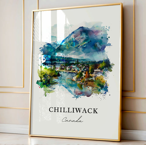 Chilliwack British Columbia Art, Chilliwack Print, Chilliwack Watercolor, Chilliwack Gift, Travel Print, Travel Poster, Housewarming Gift