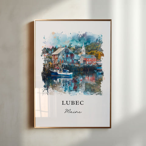 Lubec Maine Wall Art, Washington County ME Print, Lubec Watercolor Art, Lubec Maine Gift, Travel Print, Travel Poster, Housewarming Gift