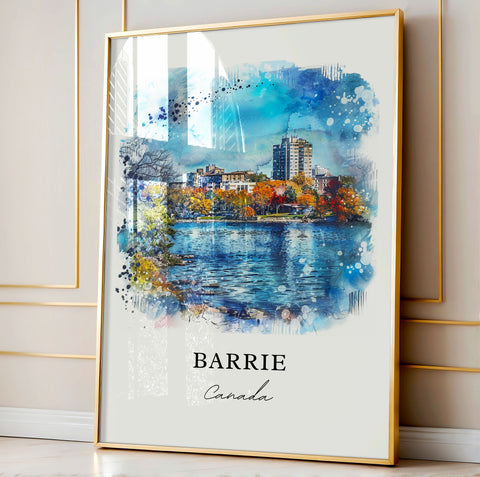 Barrie Ontario Wall Art, Barrie Ontario Print, Barrie Watercolor, Barrie Canada Gift, Travel Print, Travel Poster, Housewarming Gift