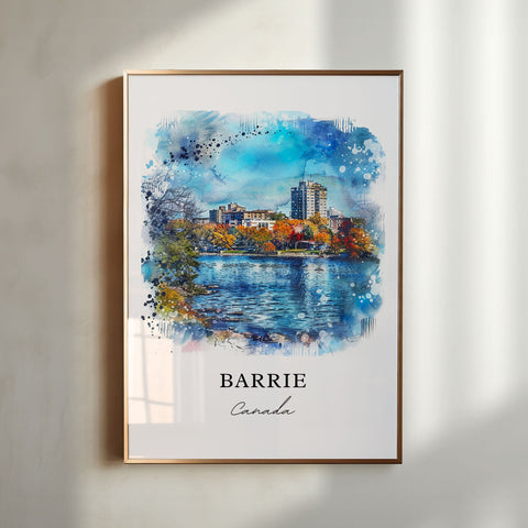 Barrie Ontario Wall Art, Barrie Ontario Print, Barrie Watercolor, Barrie Canada Gift, Travel Print, Travel Poster, Housewarming Gift