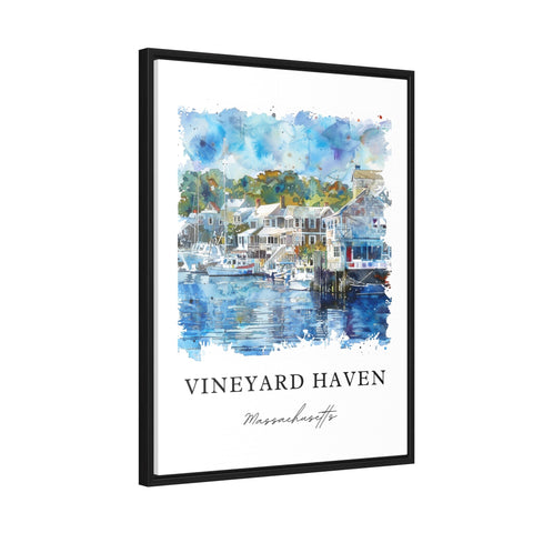 Vineyard Haven Art, Tisbury Print, Martha's Vineyard Watercolor Art, Vineyard Haven Gift, Travel Print, Travel Poster, Housewarming Gift