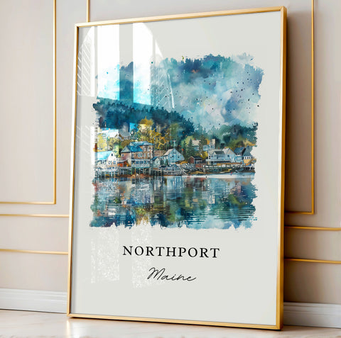 Northport Maine Wall Art, Waldo County ME Print, Northport Watercolor, Northport Gift, Travel Print, Travel Poster, Housewarming Gift