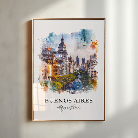 Buenos Aires Wall Art, Buenos Aires Print, Argentina Watercolor, Buenos Aires Gift, Travel Print, Travel Poster, Housewarming Gift