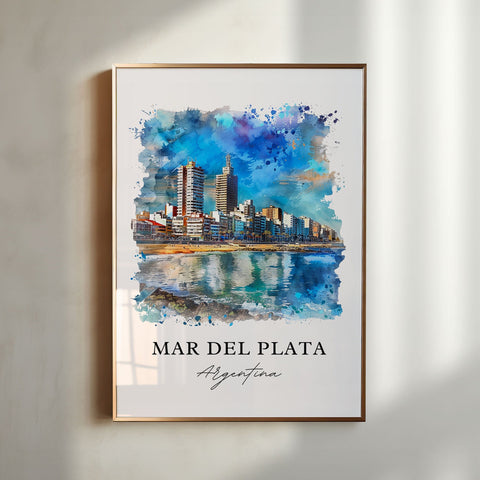 Mar del Plata Art, Mar del Plata Argentina Print, Punta Mogotes Watercolor, Argentina Gift, Travel Print, Travel Poster, Housewarming Gift
