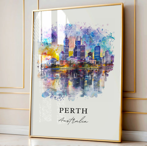 Perth Australia Wall Art, Perth Print, Perth Watercolor, Perth Australia Gift, Travel Print, Travel Poster, Housewarming Gift