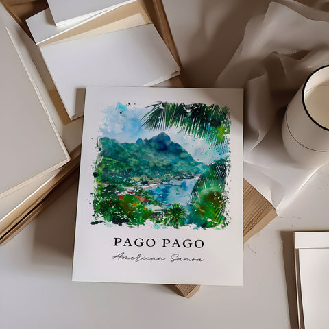 Pago Pago Wall Art, Pago Pago Print, Pago Pago Watercolor, Pago Pago Papua New Guinea Gift, Travel Print, Travel Poster, Housewarming Gift
