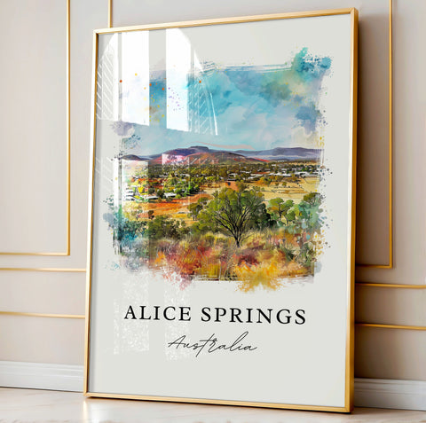 Alice Springs Aus Wall Art, Alice Springs Aus Print, Alice Springs Watercolor, Alice Springs Aus Gift, Travel Print, Travel Poster, Gift