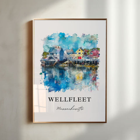 Wellfleet MA Wall Art, Cape Cod MA Print, Wellfleet Watercolor, Wellfleet Gift, Travel Print, Travel Poster, Housewarming Gift