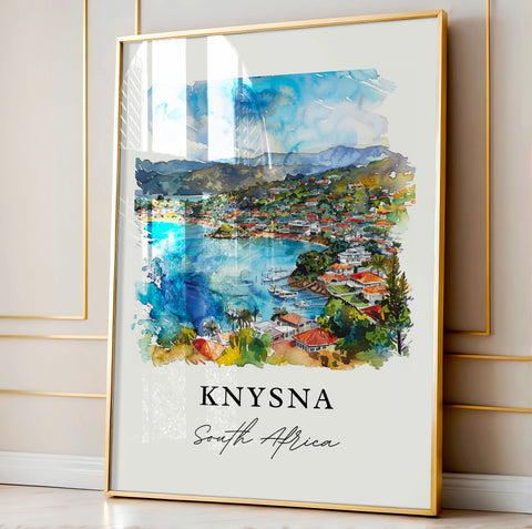 Knysna South Africa Art, Garden Route SA Print, Knysna Watercolor Art, Knysna Gift, Travel Print, Travel Poster, Housewarming Gift