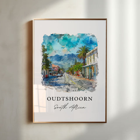 Oudtshoorn Wall Art, South Africa Print, Oudtshoorn Watercolor, Klein Karoo Gift, Travel Print, Travel Poster, Housewarming Gift