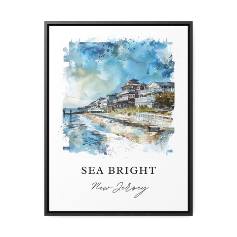 Sea Bright NJ Wall Art, Sea Bright Print, Jersey Shore Watercolor, Sea Bright NJ Gift, Travel Print, Travel Poster, Housewarming Gift