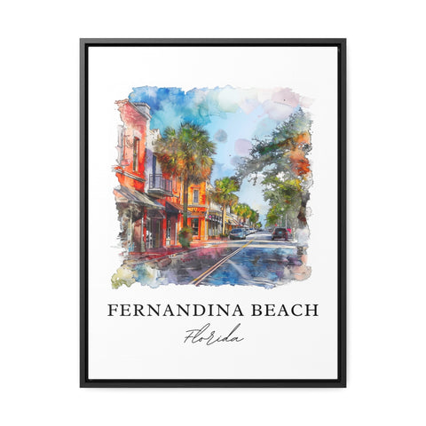 Fernandina Beach Art, Fernandina FL Print, Nassau County Watercolor, Fernandina Beach Gift, Travel Print, Travel Poster, Housewarming Gift